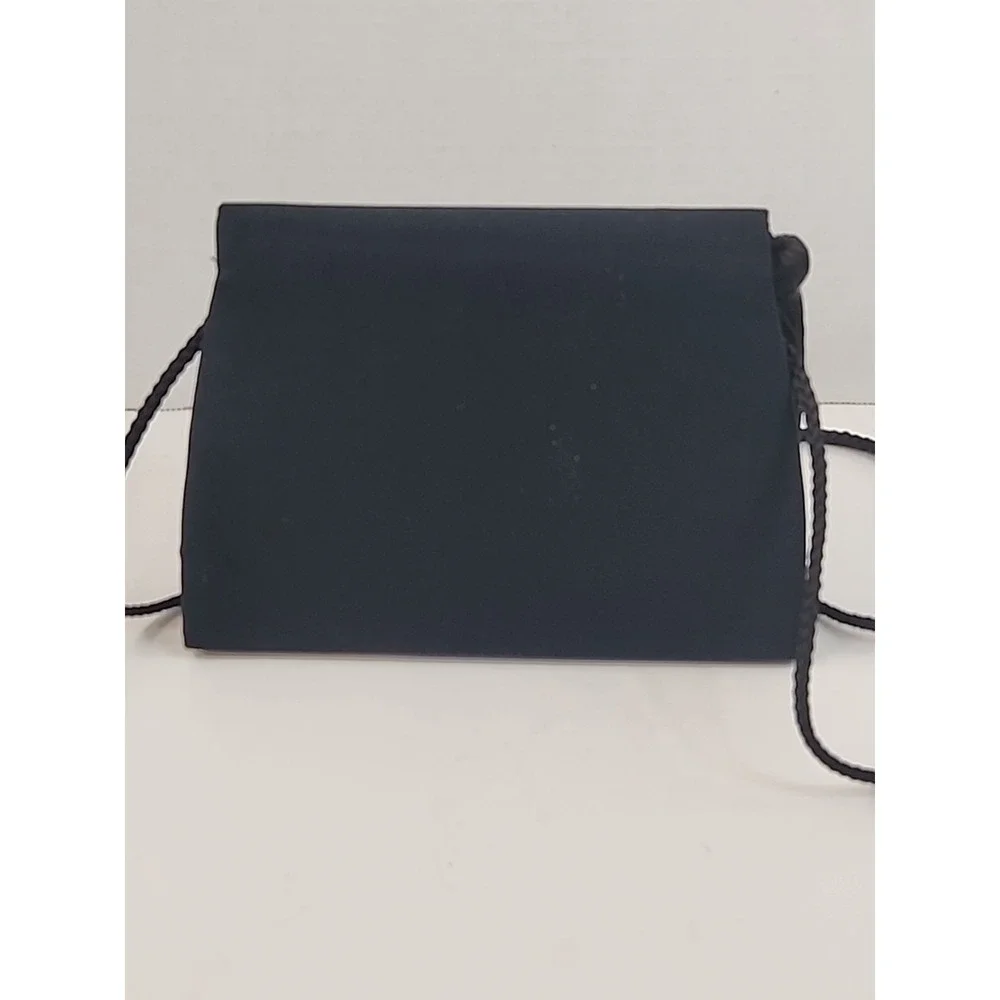 Vintage‎ Jessica Stevens Black Fabric Covered Crossbody Purse W/Tassel 6